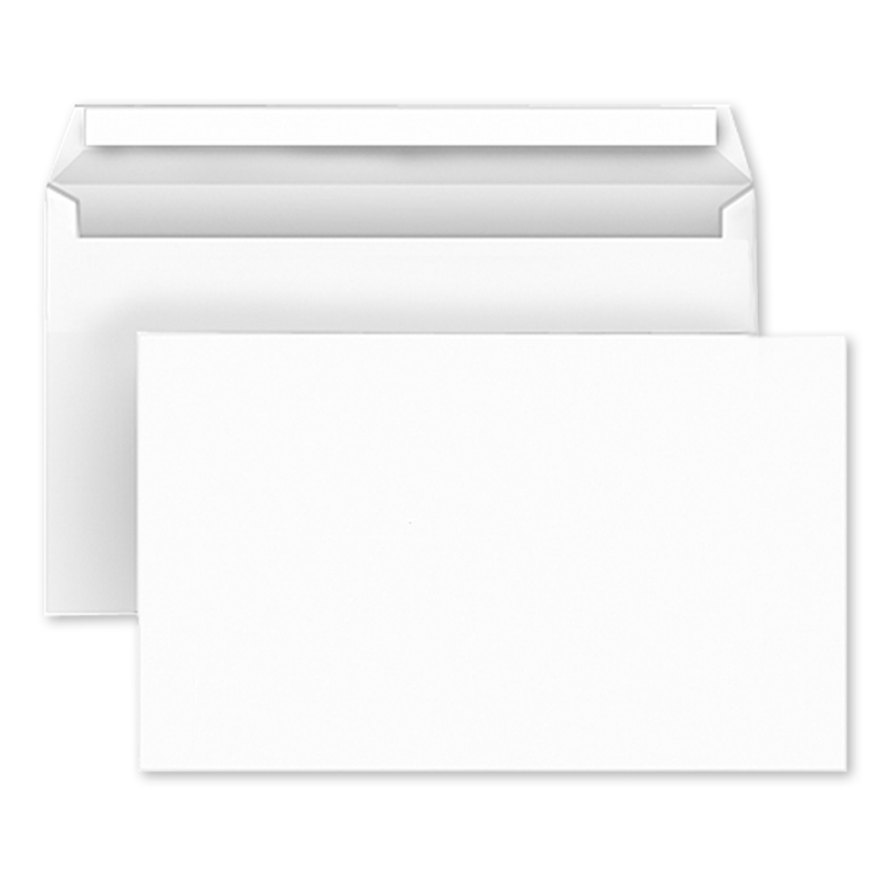 selbtklebend C6 ohne Fenster 50 Briefumschläge weiß mit grauem Innendruck