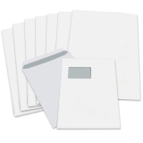 100 Versandtaschen DIN C4 mit Fenster weiß haftklebend (Briefumschläge - Öffnung kurze Seite)