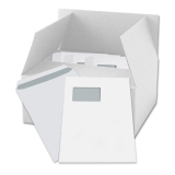 250 Versandtaschen DIN C4 mit Fenster weiß haftklebend (Briefumschläge - Öffnung kurze Seite)