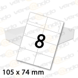 800 Klebe-Etiketten 105 x 74 mm weiß auf DIN A4 100 Blatt