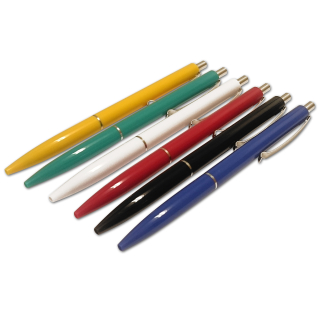 Kugelschreiber Schneider K15 in Schreibfarbe blau (Sie erhalten 1 Stück in einer der 6 Gehäuse-Farben blau, rot, grün, gelb, schwarz und weiß) Farbe nicht wählbar