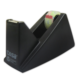 Klebefilmabroller Tesa 57327 / 59327 schwarz Tischabroller für Kleberollen 19mm x 33m inkl. 1 Rolle 15mm x 10m
