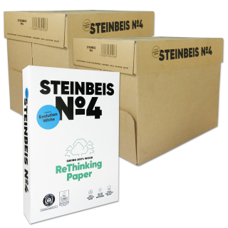 Papier A4 80 g/m² 5.000 Blatt Steinbeis No 4 - Evolution White - Recycling ISO 100 (Blauer Engel)
