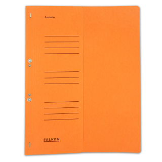 Hole-Punched Folders Falken 80000516, A4, orange on half front cover, made of recycled fibre