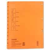 10x Ösenhefter Falken 80000516, A4, orange halber Vorderdeckel, aus Recycling-Karton##