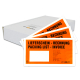 Lieferscheintaschen versando DIN lang, orange/schwarz, selbstklebend, 250 Stück (Spenderbox)