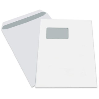 Window envelopes DIN C4 with window, self-adhesive envelopes