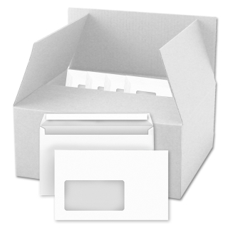 Envelopes DIN C6 with window, white, self-adhesive