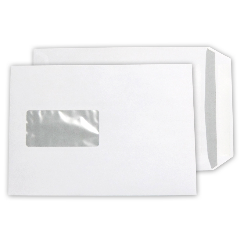 162x229mm weiß 50 x Briefumschlag C5 mit Fenster haftklebend A5 
