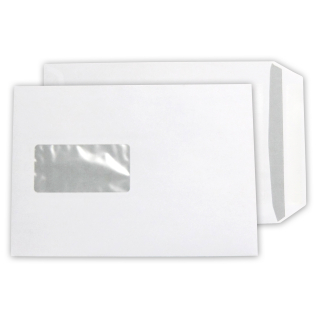 Envelopes DIN C5 with window, white, self-adhesive