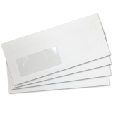 Envelopes DIN long with window, white, self-adhesive