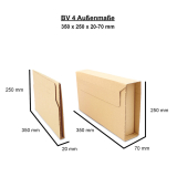 Buchverpackung flexibel Post-Karton braun 310mm x 250mm x 20 - 70mm (innen) BV4