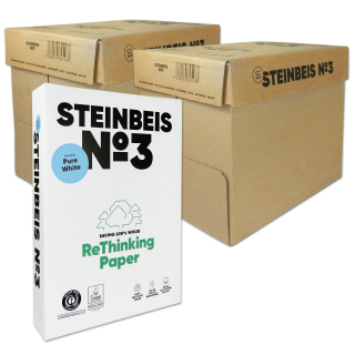 Papier A4 80 g/m² 5.000 Blatt Steinbeis No 3 - Pure White - Recycling ISO 90 (Blauer Engel)